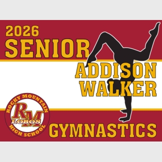 Rocky Mountain High School gymnastics yard sign