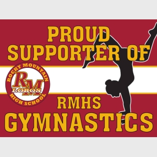 Rocky Mountain High School gymnastics yard sign