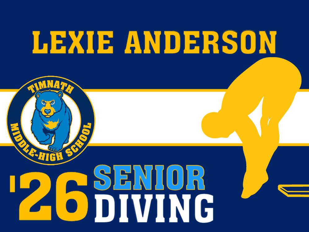 Timnath Middle High School diving yard sign