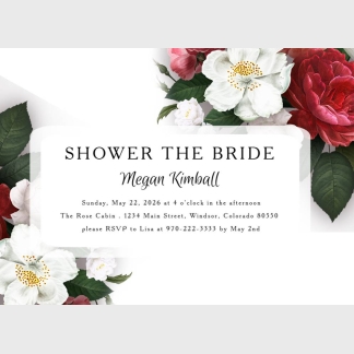 bridal shower rose invitation