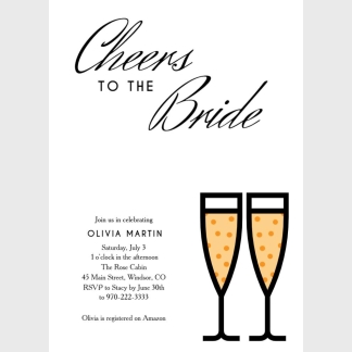 cheers to the bride bridal shower invitation