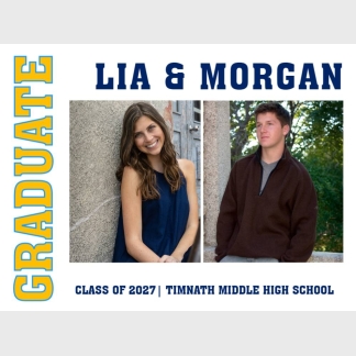 Timnath Middle High School graduation photo yard signs