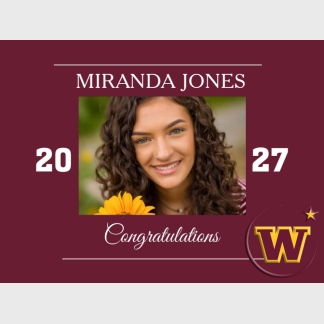 Windsor High School graduation photo yard signs