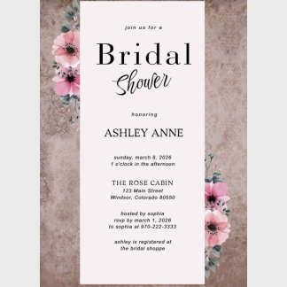 bridal shower floral invitations