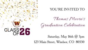 windsor high school graduation enclosure cards