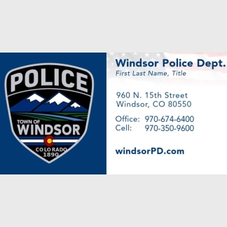 Town Of Windsor Police Department Front Desk Business Card