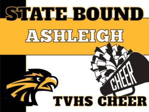 Thompson Valley High School cheer yard signs