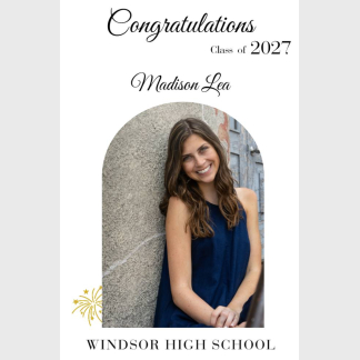 Windsor High School graduation photo party sign
