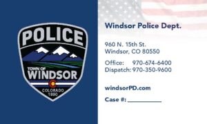 town of windsor police department business cards