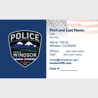 Town Of Windsor Police Officer Business Card