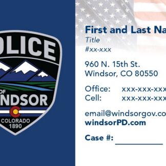 Town Of Windsor Police Officer Business Card