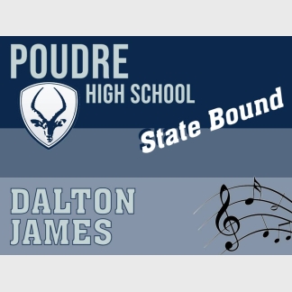 Poudre High School band state yard sign
