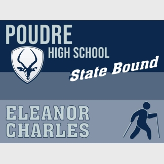 Poudre High School nordic ski state yard sign