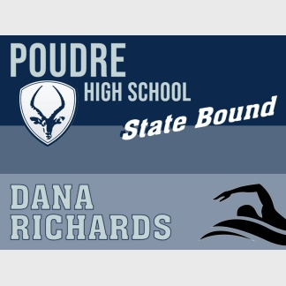 Poudre High School swimming state yard sign