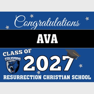 Resurrection Christian School graduation yard signs