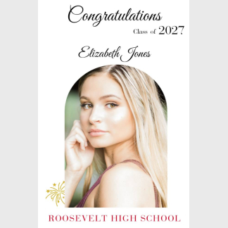 Roosevelt High School graduation photo sign